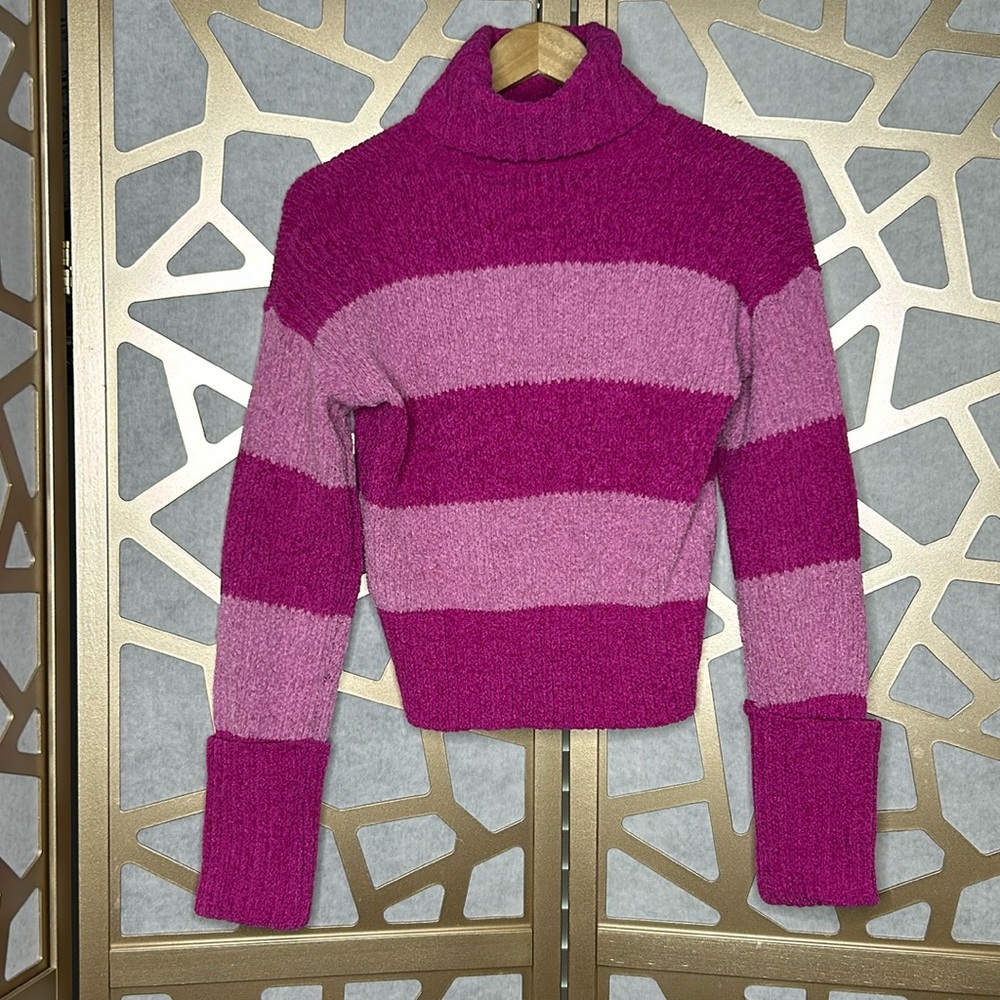 Turtleneck Knit Stripe Sweater Size XS NWT
